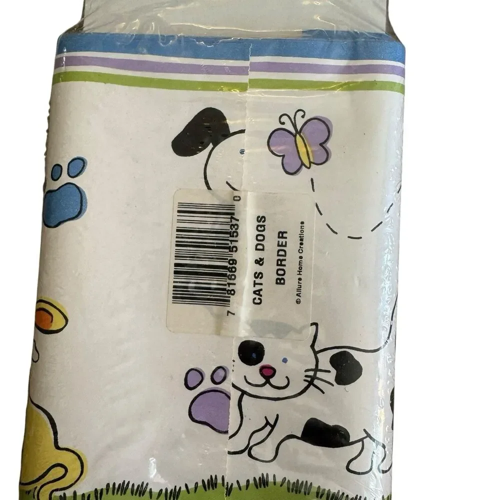 Vintage Home Trends‎ Dog & Cat Wall Border 18 feet Prepasted Washable Kids